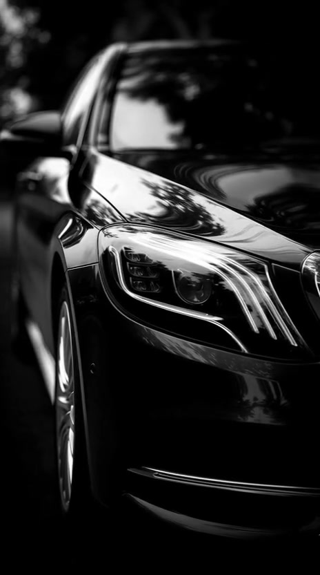 The front of a black saloon